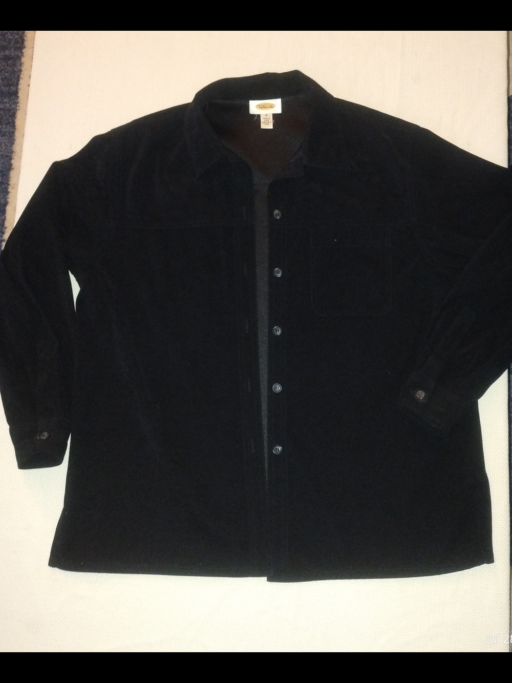 Talbots Faux Suede Medium Button Front Shirt
